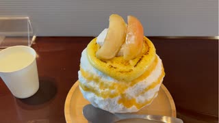 豊島区西池袋 氷連の完熟りんごブリュレ／Ripe apple brulee shaved ice