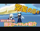 そろそろ来るのかな？常夏の日々が？今回は過去に登場したアイテムを紹介して行きます【アイテム紹介】
