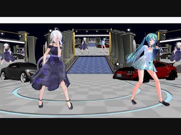 MMD、ハク、ミク、計2人、で、群青