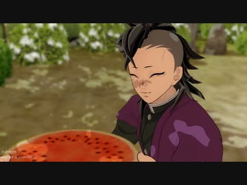 【鬼滅のMMD】割れないスイカ