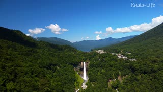 華厳の滝を空撮