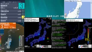 [アーカイブ]最大震度3　福島県沖　深さ60km　M4.8