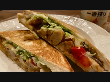 【ホットサンドメーカー】自分を大蛇丸と信じて止まない一般男性が、なんちゃってケバブサンドとビールで優勝する動画です。