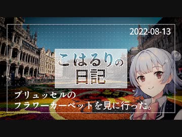 こはるりの日記 2022-08-13 ブリュッセルのフラワーカーペット2022 を見に行った。 【小春六花】【ベルギー車載動画】