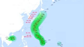 20年分の台風の動きを眺めるだけ