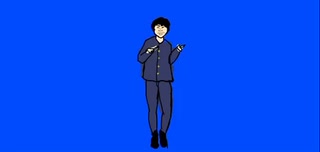 踊る男子中学生　(自画像)