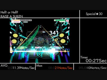 【バンドリ】Hell! or Hell?[Special]の秒間密度をはかってみました