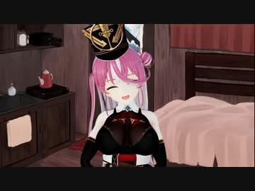 マリン船長がスクワットをしているだけのMMD