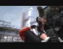 DOA5LR リョナ レオンのチンコに頭を乗せて技をかけられ悶えるヒトミ オーバーキル