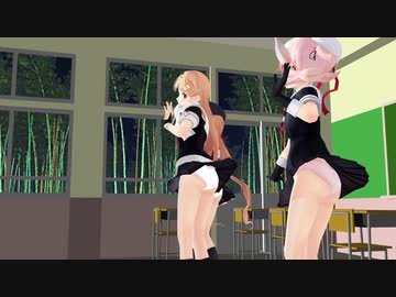 【MMD】村雨、夕立、春雨ちゃんが制服で教室でJUMP UPを踊る