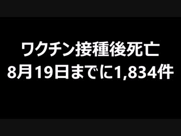 ワクチン接種後死亡　8月19日までに1,834件