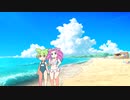 ずんだもんと四国めたんの海