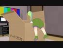 段ボールに引っかかってお股をおっぴろげるずんだもん