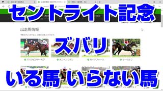 【競馬予想】セントライト記念2022ズバリ いる馬 いらない馬 アスクビクターモア オニャンコポン ガイアフォース ラーグルフ セイウンハーデス ローシャムパーク ショウナンマグマ ボーンディスウェイ