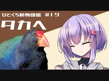 ひとくち動物図鑑　#1９　タカヘ　[VOICEROID解説]