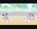 【手描き】ラプトワビーチでの一幕【常闇トワ/ラプラス・ダークネス/ホロライブ】