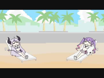 【手描き】ラプトワビーチでの一幕【常闇トワ/ラプラス・ダークネス/ホロライブ】