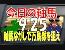 ９月２５日　今日の軸馬　中山競馬場　中京競馬場