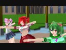 【MMD】お行儀よくね【重音テト　櫻花アリス　小春音アミ】