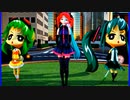 MMD、テト、ミク、グミ、ミク、計4人、で、神っぽいな