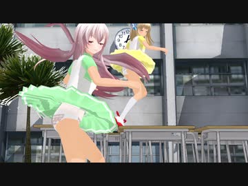 【MMD】神楽、魂魄妖夢ちゃんがだんだん短くなるテニスウェアでヒアソビを机の上で踊る