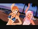 【MMD艦これ】水着プリンツとろーちゃんでミクマンボ