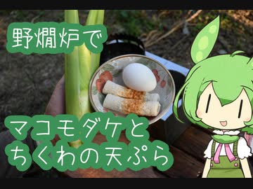 【野燗炉】マコモダケとちくわの天ぷらで呑む【ﾐﾆ長火鉢】