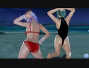 【DoaXvv/たまき+フィオナ】たまき/膝立ち・両手を頭に フィオナ/膝立ち・しなりのポーズ/イノセンス赤