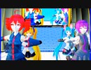 MMD、テト、ウタ、ネル、ミク、計4人、で、リアルにぶっとばす