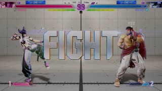 ストリートファイター6　プレイ動画　ハン・ジュリVS隆(自分)
