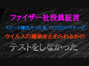 日本メディアはなぜ取り扱わないのか？  欧州議会のコロナ公聴会、ファイザー社役員証言 「スピード優先だった為 市場に出る前に COVIDワクチンがウイルスの感染を止められるかのテストをしなかった」