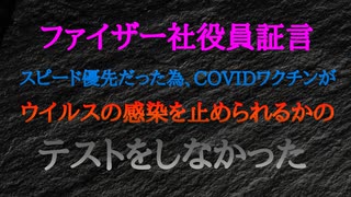 日本メディアはなぜ取り扱わないのか？  欧州議会のコロナ公聴会、ファイザー社役員証言 「スピード優先だった為 市場に出る前に COVIDワクチンがウイルスの感染を止められるかのテストをしなかった」