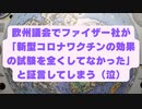 欧州議会でファイザー社が「新型コロナワクチンの効果の試験を全くしてなかった」と証言してしまう（泣）  2022年10月20日