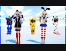 MMD、天津風、島風、ガンダム、計2人と3体、で、祝福