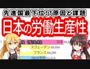 【ゆっくり解説】日本の労働生産性！低い理由は？推移、課題、国際比較、ランキングを徹底分析