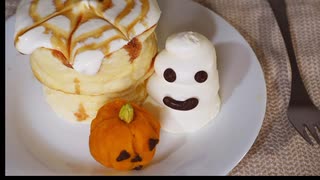 ハロウィン蜘蛛の巣パンケーキ