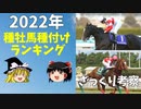 【ゆっくり解説】2022年種牡馬種付けランキングから見た生産者動向【ざっくり考察】