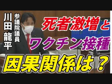 【記録映像】死者激増とワクチン接種の関係を問う川田龍平議員【令和4年10月27日】