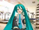 初音ミクが乗馬マシンで遊んでいたようです