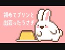 初めてプリンと出会ったうさぎ【#ドコドコうさぎ】
