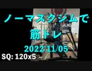 ノーマスクジムで筋トレ 20221105