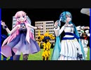 ＭＭＤ、ルカ、ミク、ガンダム、計2人と3体で、祝福英語バージョン
