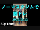ノーマスクジムで筋トレ 2022/11/12
