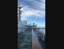 Aug. 2017 Ogasawara Islands Tokyo東京都　小笠原諸島、父島から出港し、竹芝桟橋へ向かう洋上のおがさわら丸と夕陽