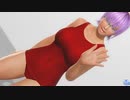 【DoaXvv/あやね】膝立ち・手を振る/臙脂のスク水