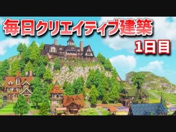 【Minecraft】毎日クリエイティブ建築週間　1日目【MiniaTuria MOD】