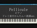 【Pellicule 】ドレミ音付かんたんハ長調ピアノ【不可思議/wonderboy】※楽譜あり　synthesia piano C major key easy ver. sheet music