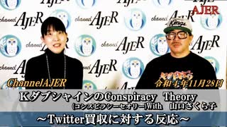 KダブシャインのConspiracyTheoryコンスピラシーセオリーWith 山口さくら子第55回「Twitter買収に対する反応」Kダブシャイン　AJER2022.11.14(1)