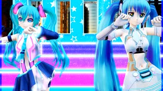 MMD、ミク、計2人、で、無限∞VISION