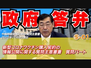 【活動報告】質問主意書解説シリーズ⑤-01 新型コ◯ナワ◯チン購入契約の情報公開に関する質問主意書　質問パート【質問主意書　 松田学】